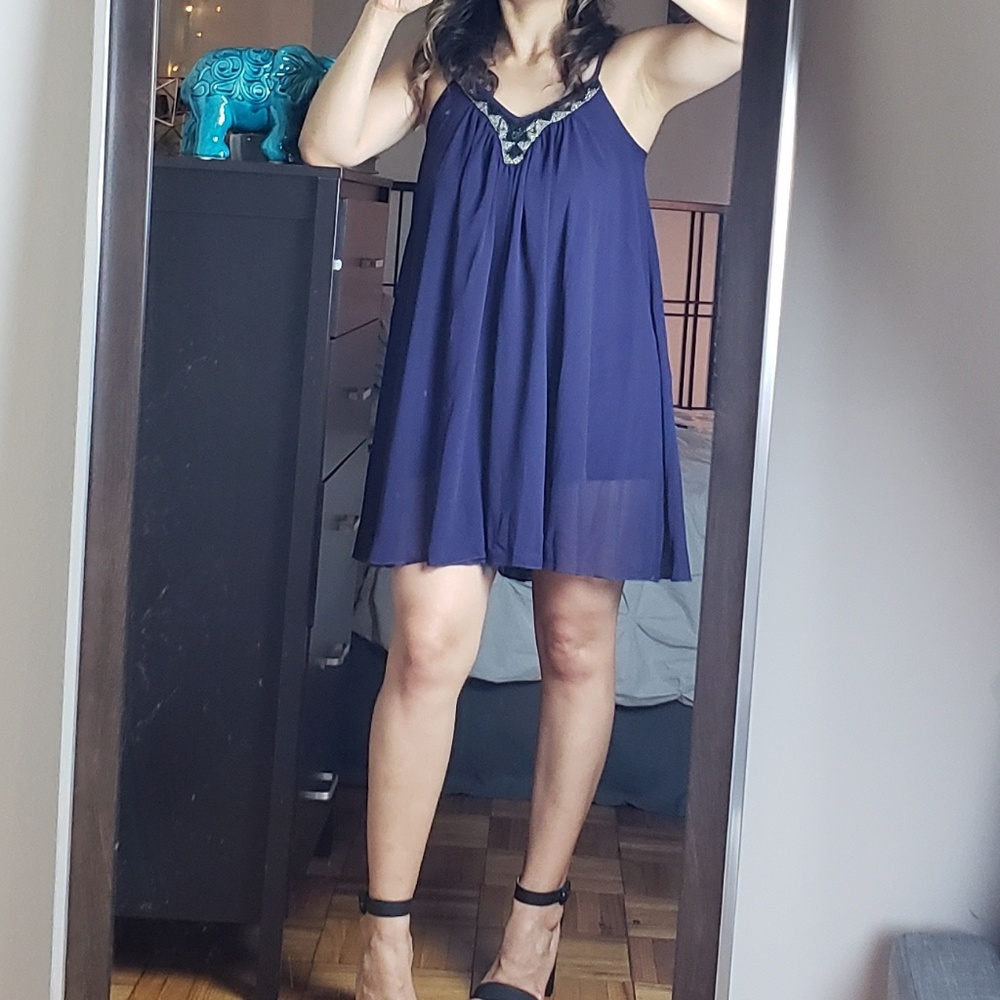 EXPRESS Blue Violet Trapeze Dress XS NWOT